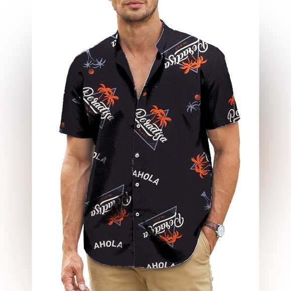 (A11) Coofandy Classic Printed Linen Blend Shirt, Size Large, NWT - Picture 8 of 8